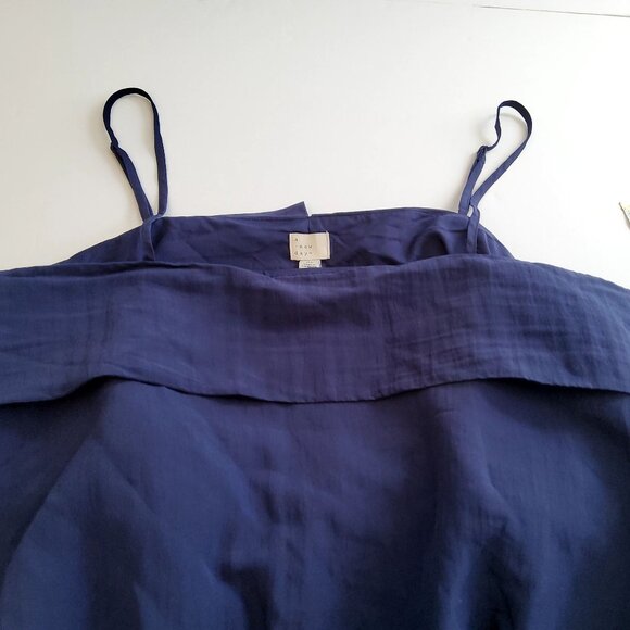 A New Day Womens Navy Blue Bubble Hem Cami Top XL Recycled Polyester Bubble hem - Picture 2 of 9